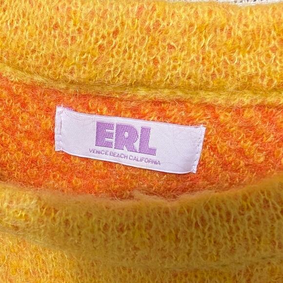 ERL Orange Gradient Mohair-blend Crewneck Unisex Sweater, size S - Picture 3 of 7